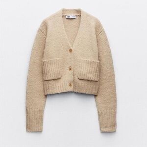 Zara Cream Women's Knit Cardigan